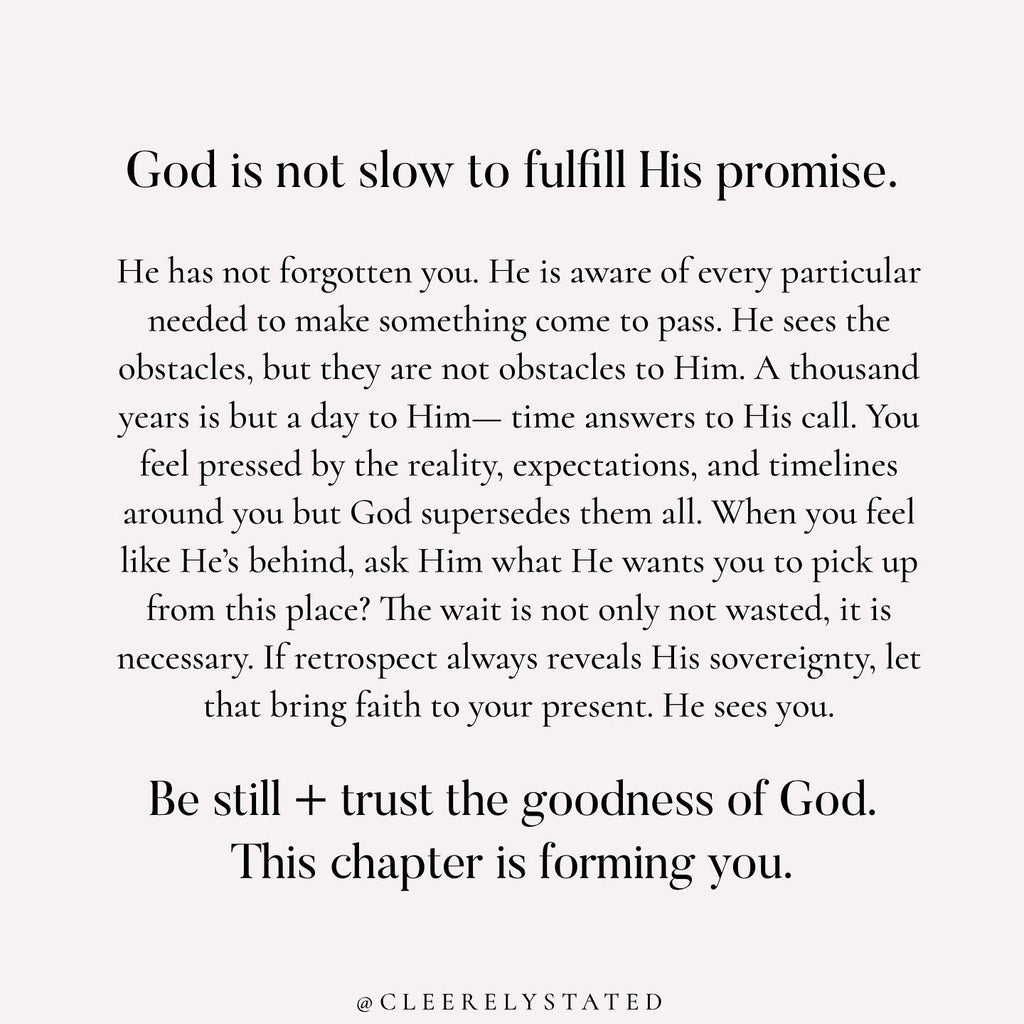 Be still + trust the goodness of God